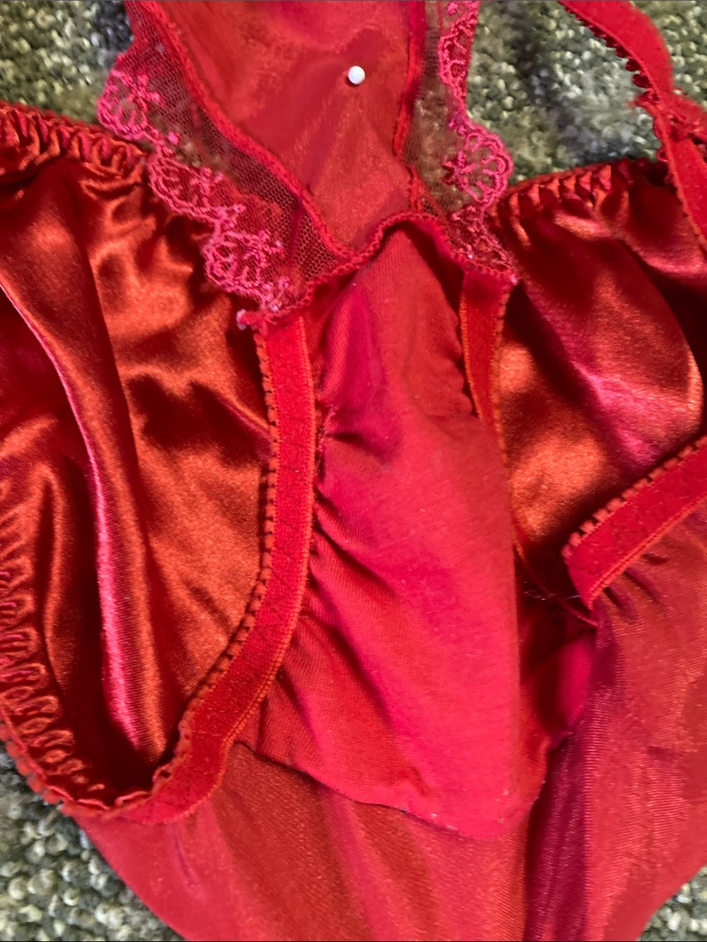 Classified Vtg String liquid satin bikini panties shiny mirror smooth s/m/l - Picture 8 of 9